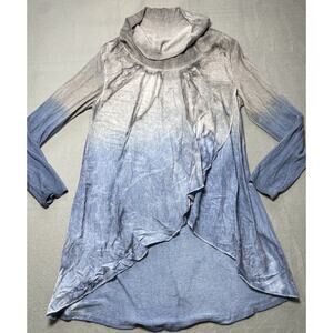 Fleur De Lis Women’s Large Linen Blend Long Sleeve Top Coastal Grandma Boho